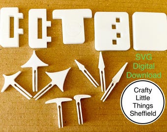 Laser Cutter Anti-flashback Setzleisten & Bettklammern SVG (Digital Download)
