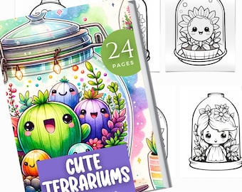 Kids & Adults Coloring Book For Procreate | Digital Download | Plant Lover Art | House Plant Coloring Book | Download Printable Pdf File