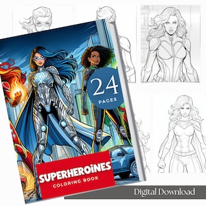Coloring Books For Procreate | Superhero Coloring Pages | Activities For Kids | Superhero Birthday | Kids Coloring Book | Digital Download
