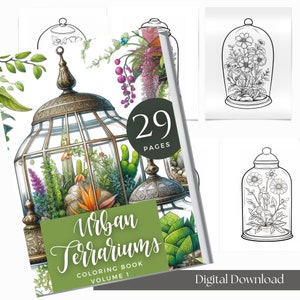 Adult Coloring Book For Procreate | Digital Download | Plant Lover Art | House Plant Coloring Book | Instant Download Printable Pdf File