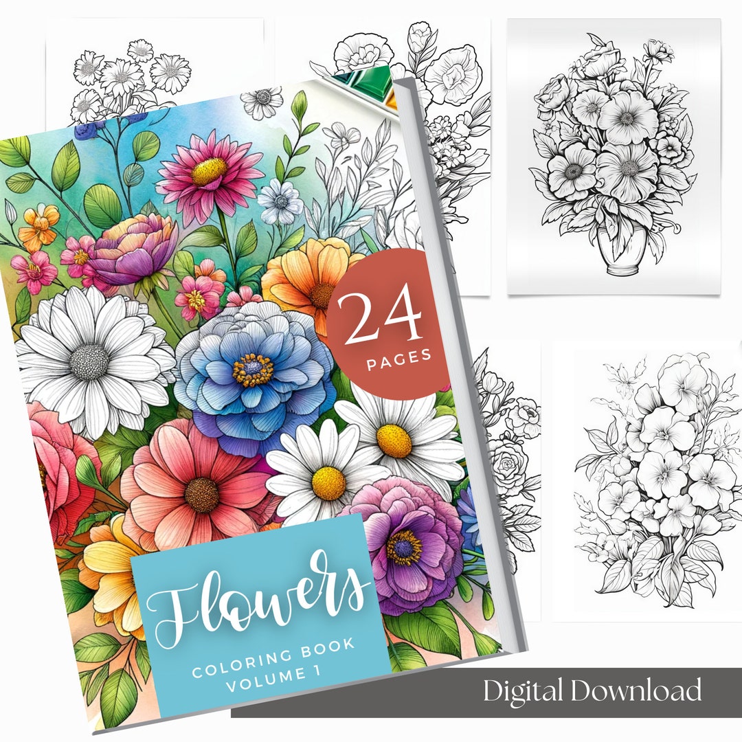 Adult Coloring Pages | Botanical Floral Plant Coloring Pages | Flower ...