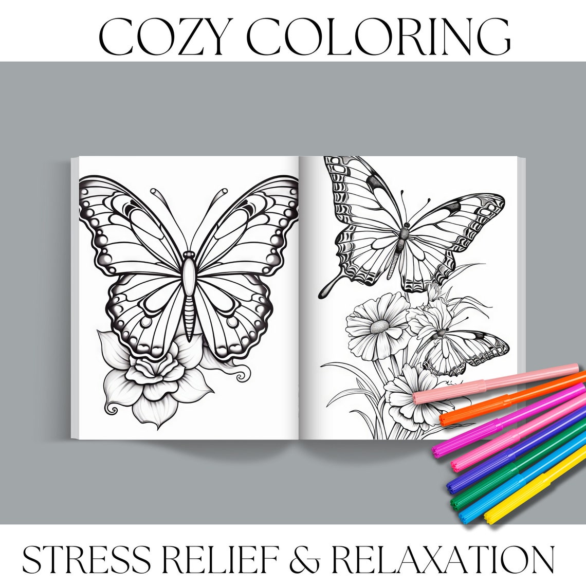 Butterfly Coloring Book Printable Flower Butterflies Coloring Pages