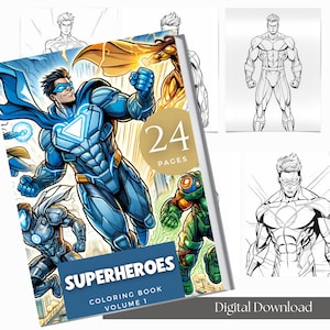 Coloring Books For Procreate | Superhero Coloring Pages | Activities For Kids | Superhero Birthday | Kids Coloring Book | Digital Download