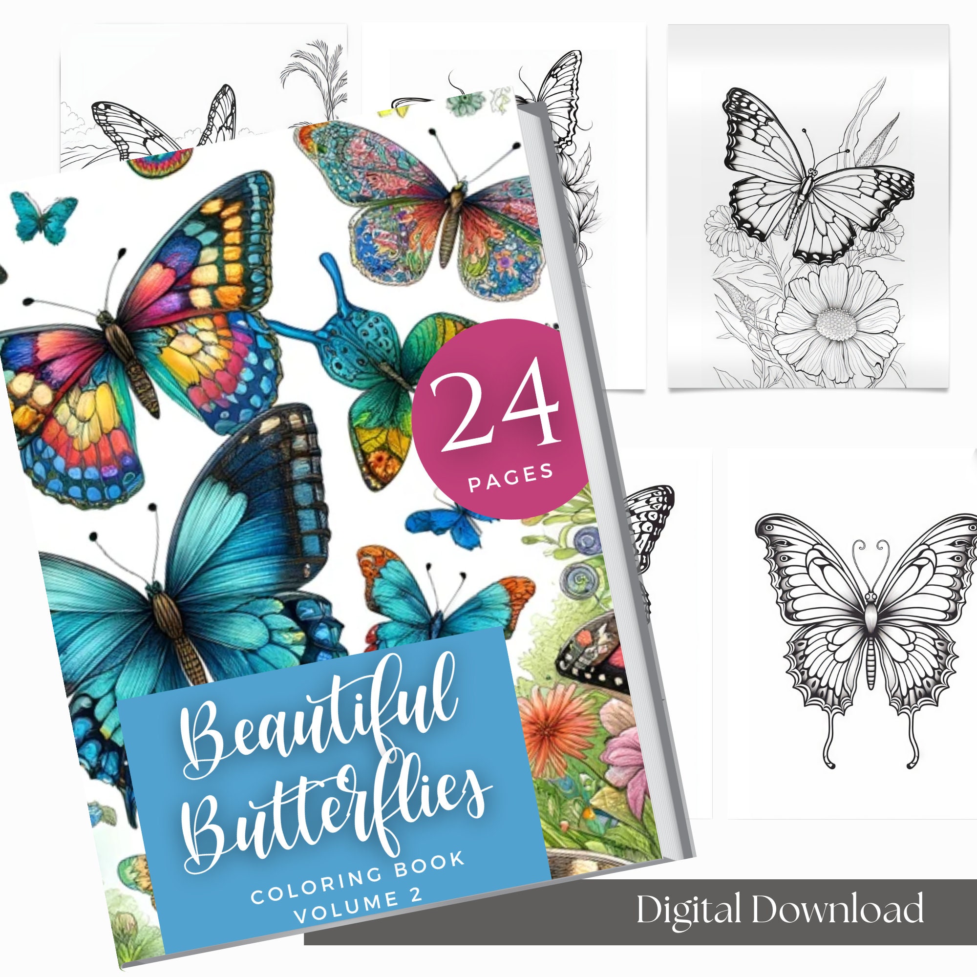 Butterfly Coloring Book Printable Flower Butterflies Coloring Pages ...