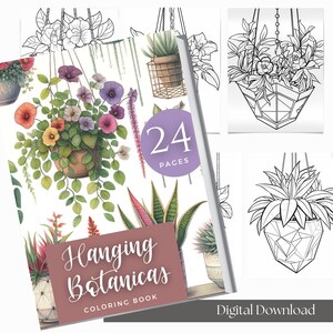 Adult Coloring Book For Procreate | Digital Download | Plant Lover Art | House Plant Coloring Book | Instant Download Printable Pdf/Jpg File