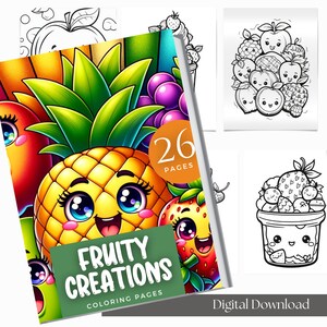Druckbares Malbuch | Procreate Malvorlagen für Kinder | Kawaii Malbuch | Druckbare Malvorlagen | Sofort Download PDF