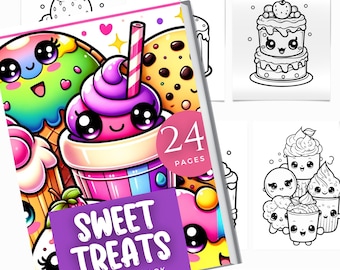Druckbares Malbuch | Procreate Malvorlagen für Kinder | Kawaii Malbuch | Druckbare Malvorlagen | Sofort Download PDF
