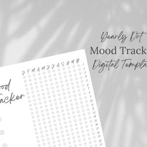 Mood Tracker Dot Sheet | Daily Habit Planner | Productivity Digital Calendar Template (Cloud Grey)