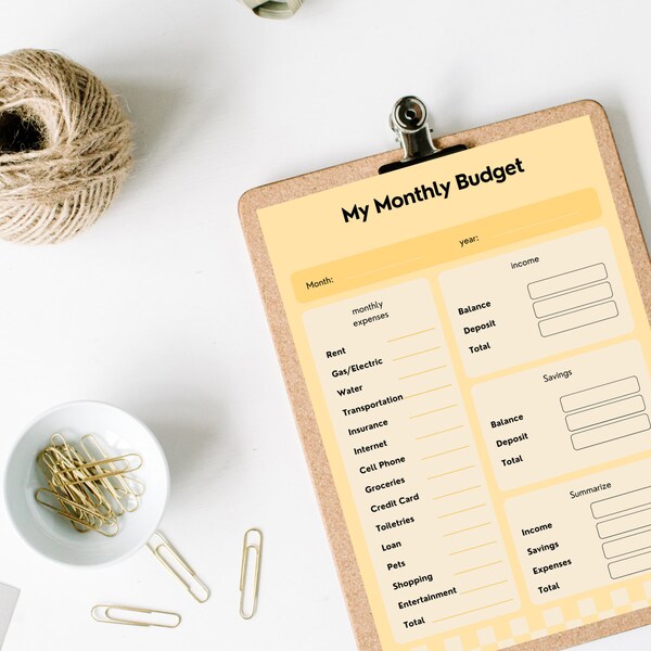 Printable Monthly Budget Planner - Financial Organizer - Budget Tracker - Expense Tracker - Digital Download - Financial Planning