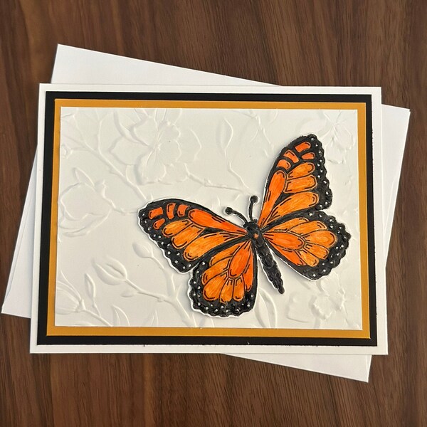 Monarch Butterfly Handmade Card | Handcrafted | Nature | Card for Nature-Lover | Thank You | Birthday | Blank | Sympathy | Note