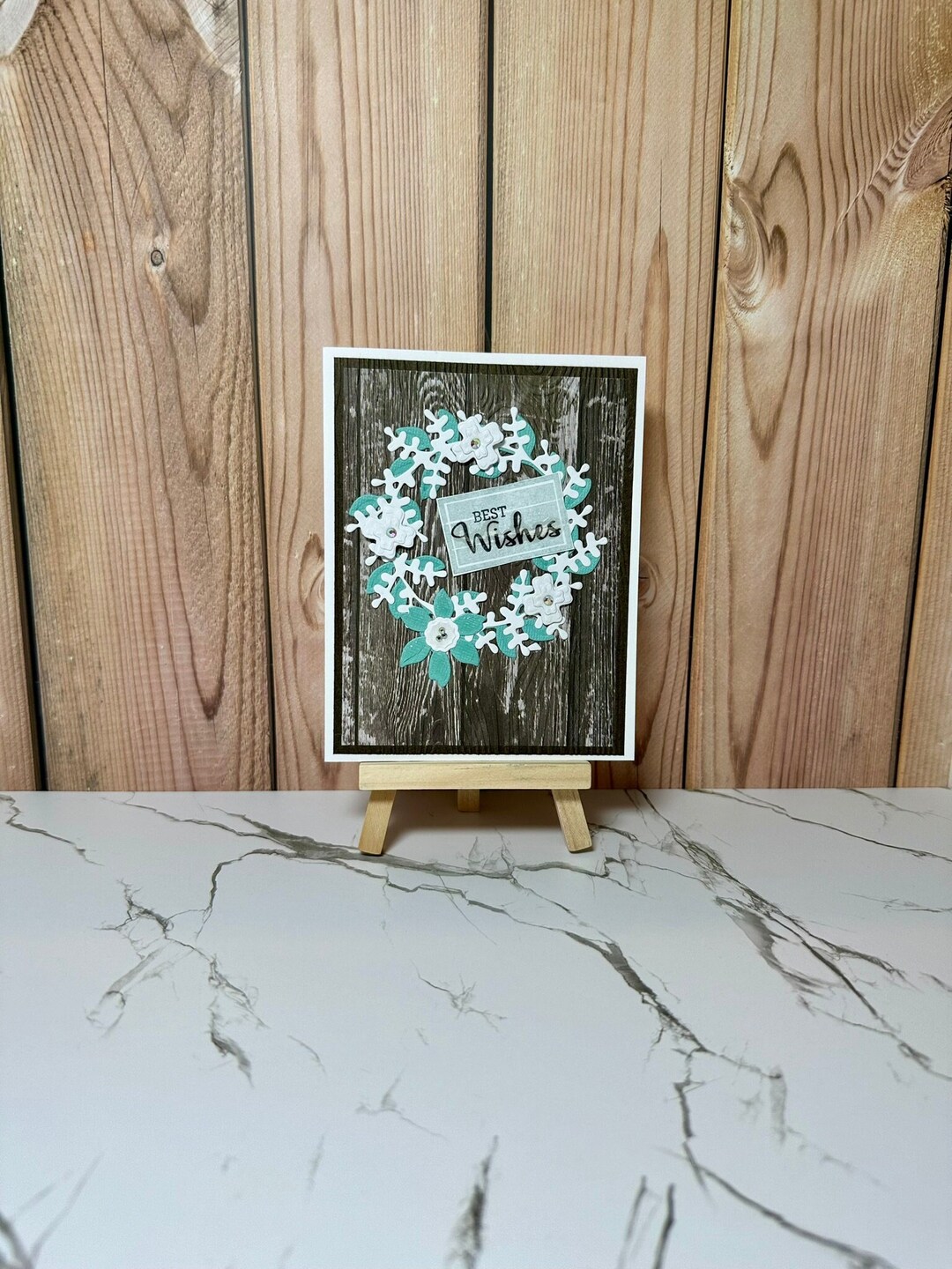 Blue Best Wishes Wreath | Handmade | Wedding | Congratulations ...