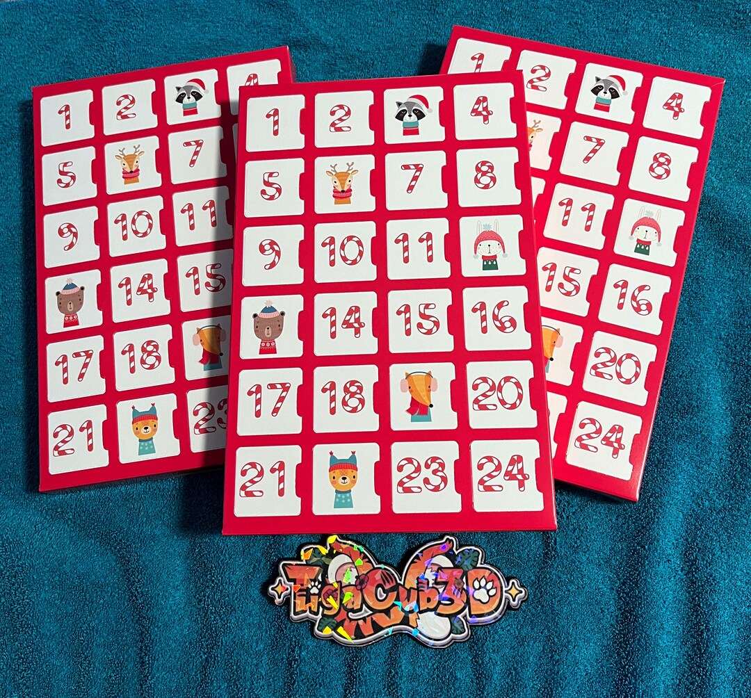 3D Printed Advent Calendar Mini Articulated Flexible Animal Cublettes 3D Printed Advent Calendar Mini Articulated Flexible Animal Cublettes