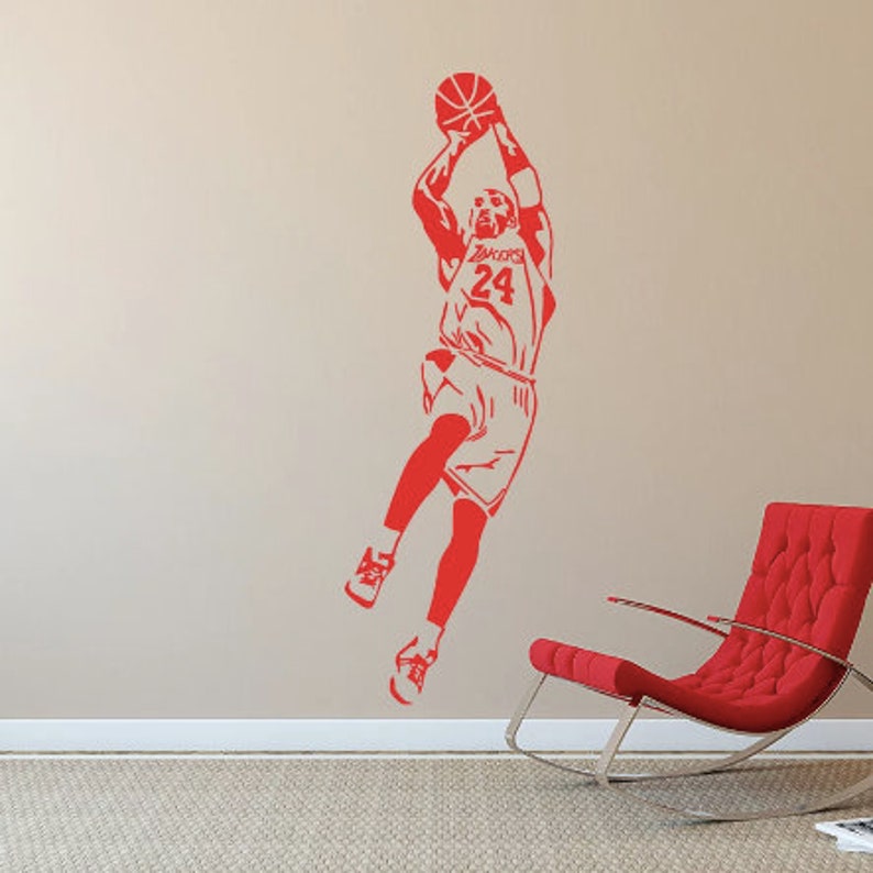 Kobe Bryant Wall Decal, DIY Quality Basketball Wall Stickers for Office