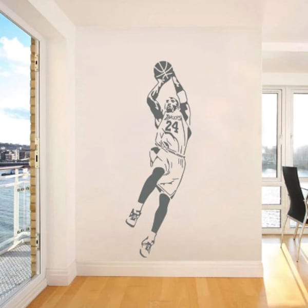 Kobe Bryant Wall Decal, DIY Quality Basketball Wall Stickers for Office or Gym, Boys Sports Bedroom Decor