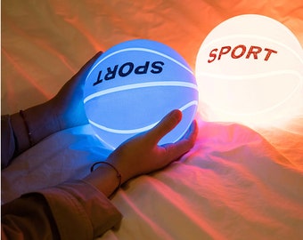 Glowing Basketball Night Light, 3D Color Changing Basketball Lamp for Room and House Decor