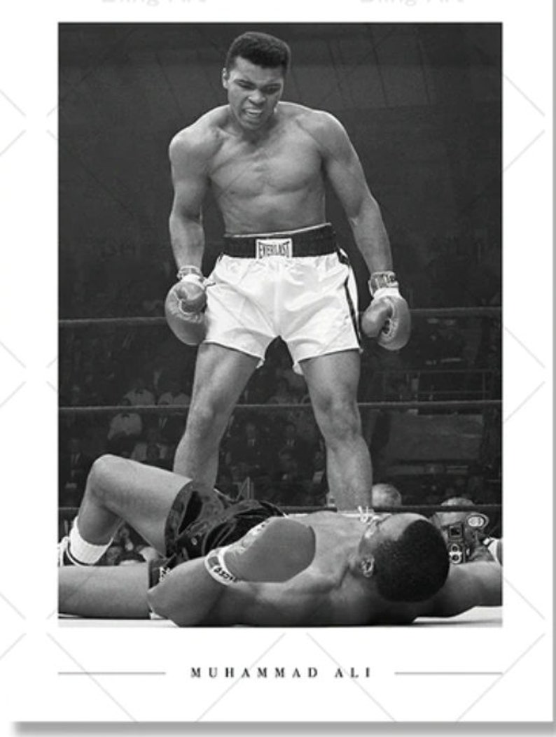 Zwart-wit foto's van historische momenten in de sport en de atleten die ze hebben gemaakt, Sportgeschiedenis Nordic Room Decor Muhammad Ali