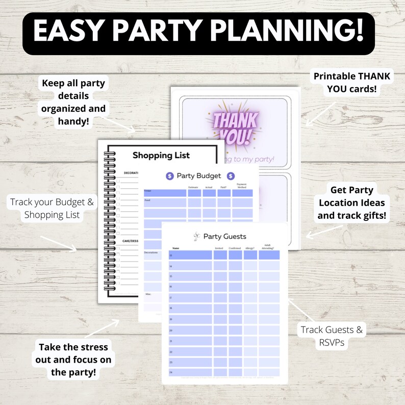 Kids Birthday Party Planner, Printable Checklist (digital Download) - Etsy