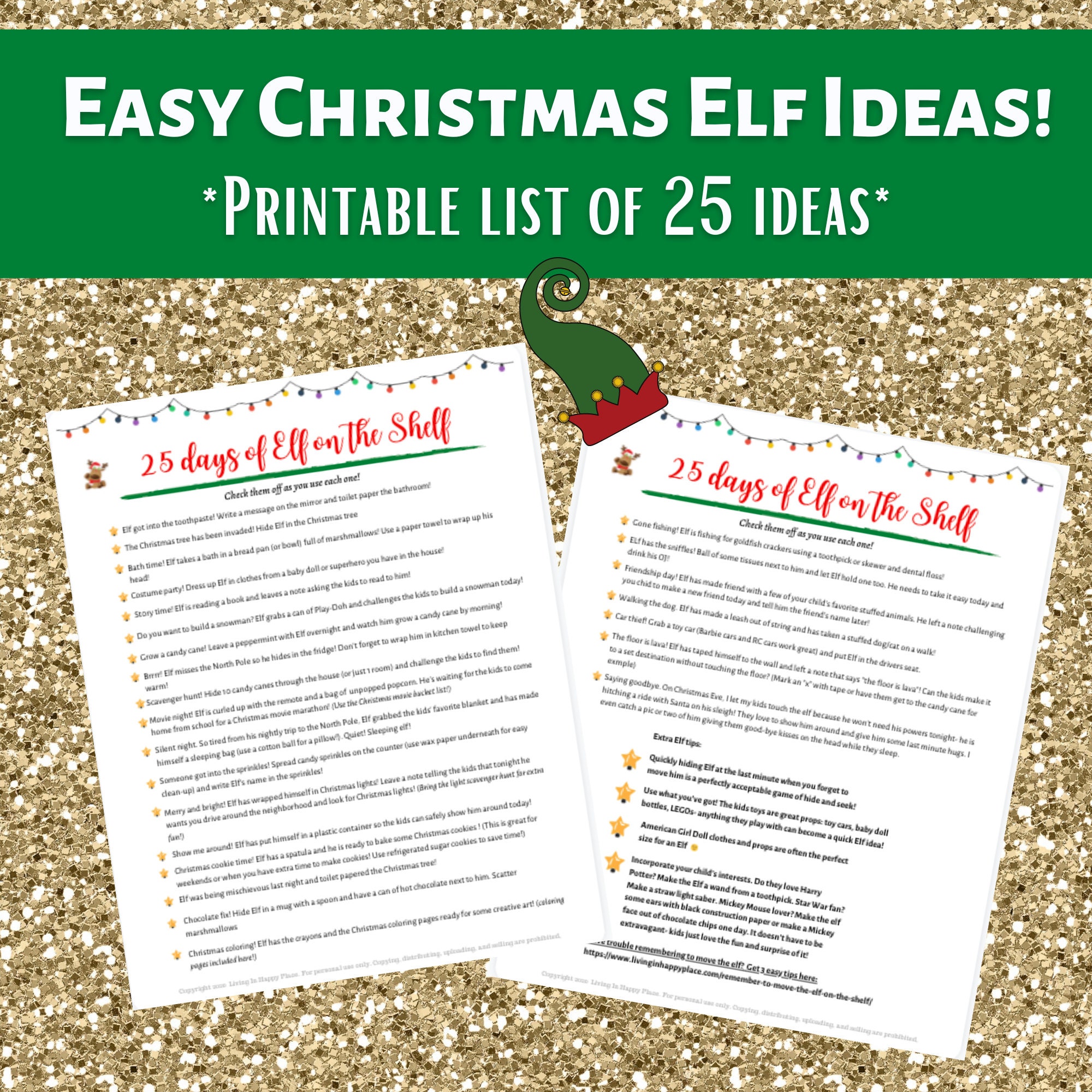 Easy Elf Ideas for Your Christmas Elf Month Full of 25 Elf Ideas for Parents. Printable List of
