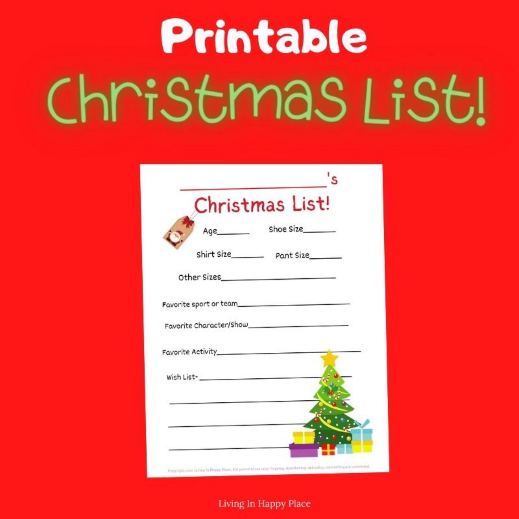 Printable Christmas Wish List for Kids (digital Download) - Etsy