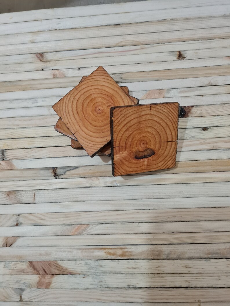 Rustic, Rough Cut, Wooden Handmade Coasters - Etsy