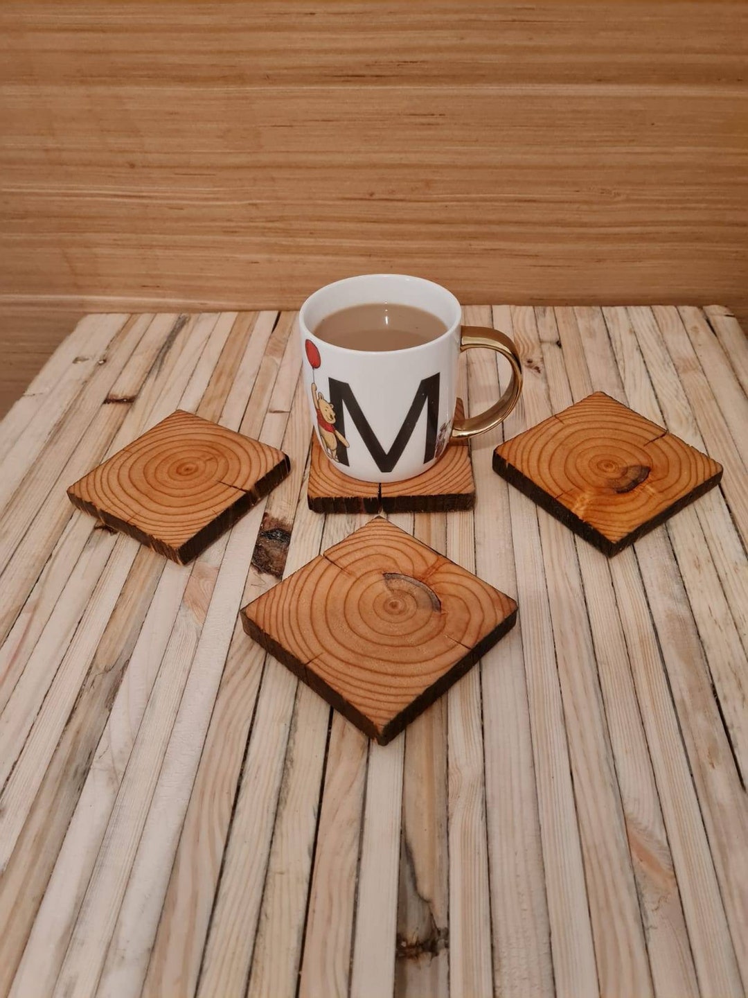 Rustic, Rough Cut, Wooden Handmade Coasters - Etsy