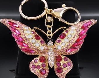 Llavero Colgante Para Teléfono Hecho A Mano - Cuentas De Mariposa Coloridas, Decoración Para Móvil, Bolso O Cartera