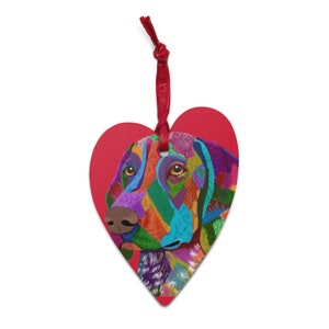 German Shorthaired Pointer Wooden Heart Ornament and Magnet