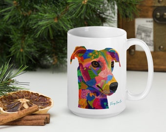 White glossy mug Greyhound
