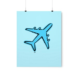 Airplane Blue Premium Art Prints