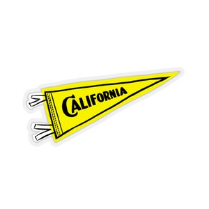California Pennant Flag Yellow Sticker