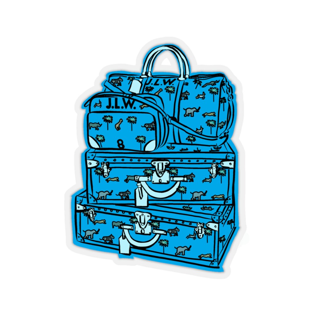 Darjeeling Limited Suitcases Blue Sticker Etsy