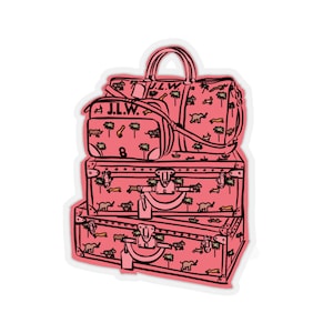 Darjeeling Limited Suitcases Coral Sticker
