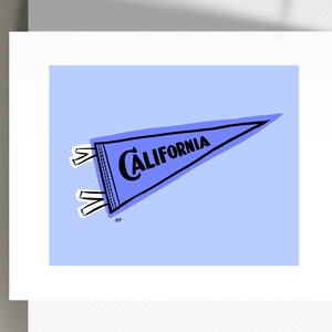 California Pennant Flag Purple Premium Art Prints
