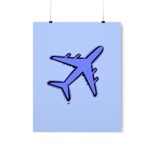 Airplane Purple Premium Art Prints