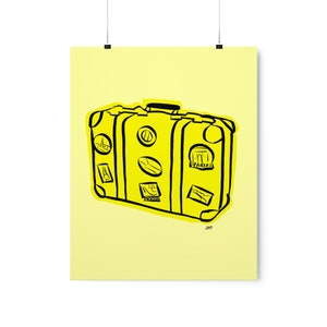 Suitcase Yellow Premium Art Prints