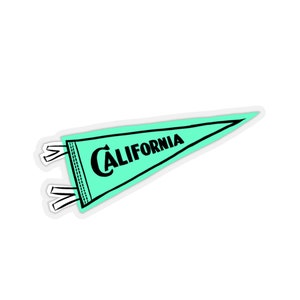 California Pennant Flag Green Teal Sticker
