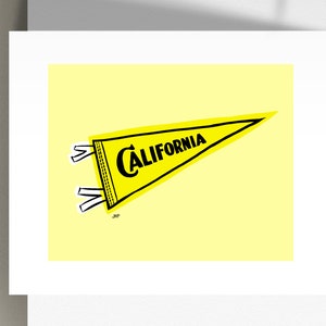 California Pennant Flag Yellow Premium Art Prints