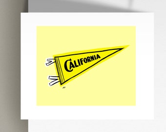 California Pennant Flag Yellow Premium Art Prints