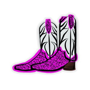 Cowboy Boots Pink Texas Sticker