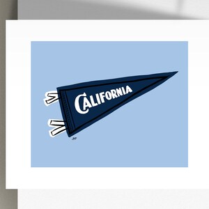California Pennant Flag Navy Blue Premium Art Prints