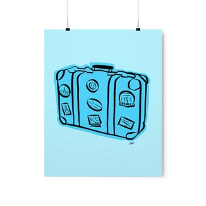 Suitcase Blue Premium Art Prints