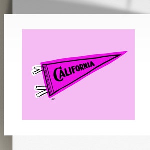 California Pennant Flag Pink Premium Art Prints