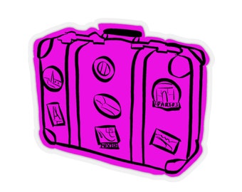 Vintage Suitcase Pink Sticker