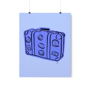 Suitcase Purple Premium Art Prints