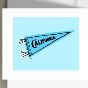 California Pennant Flag Blue Premium Art Prints