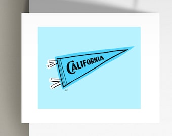 California Pennant Flag Blue Premium Art Prints