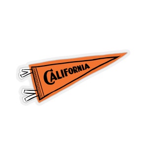 California Pennant Flag Orange Sticker