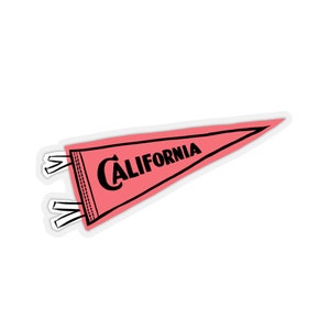 California Pennant Flag Coral Sticker