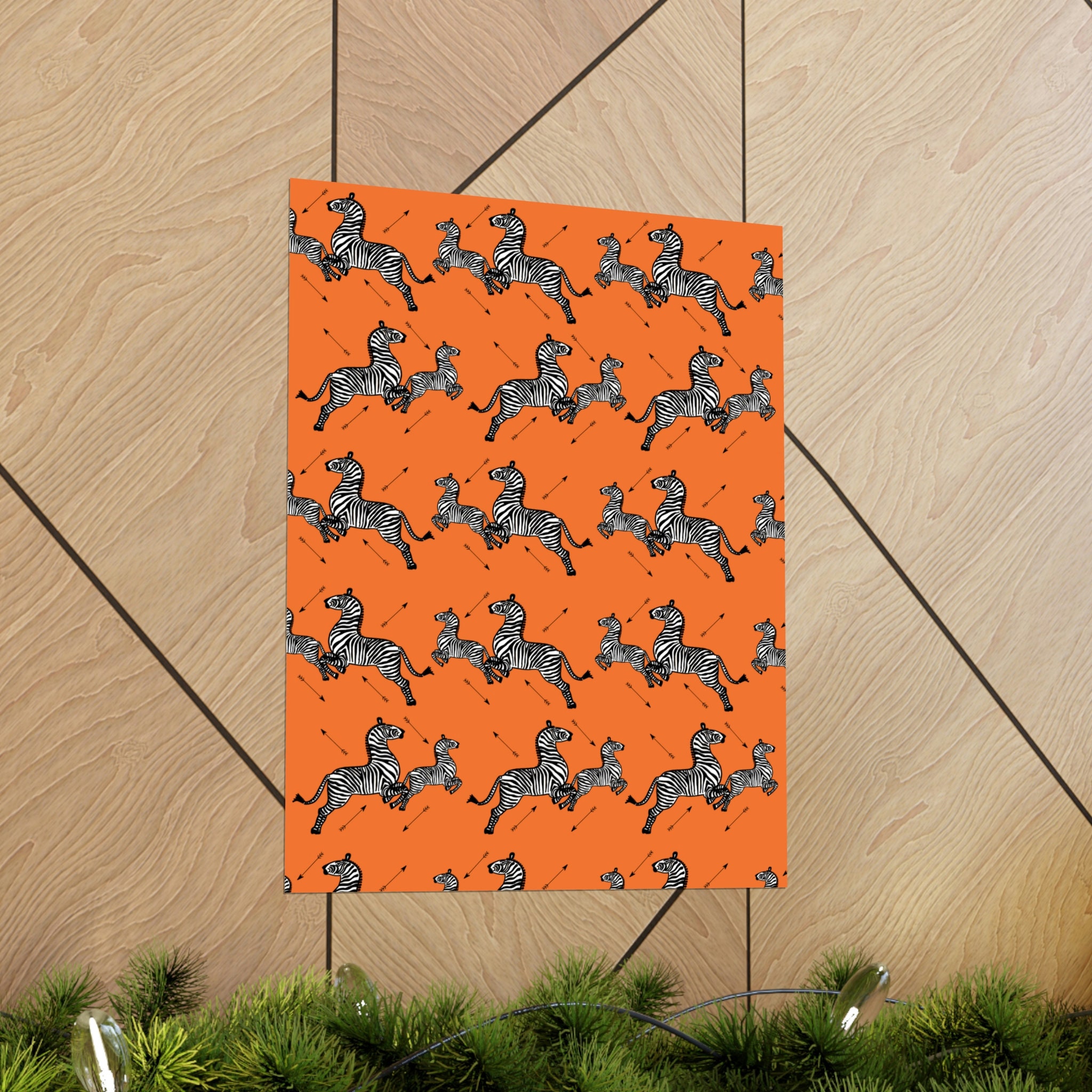 Royal Tenenbaums Zebra Wallpaper Orange Premium Art Prints Etsy