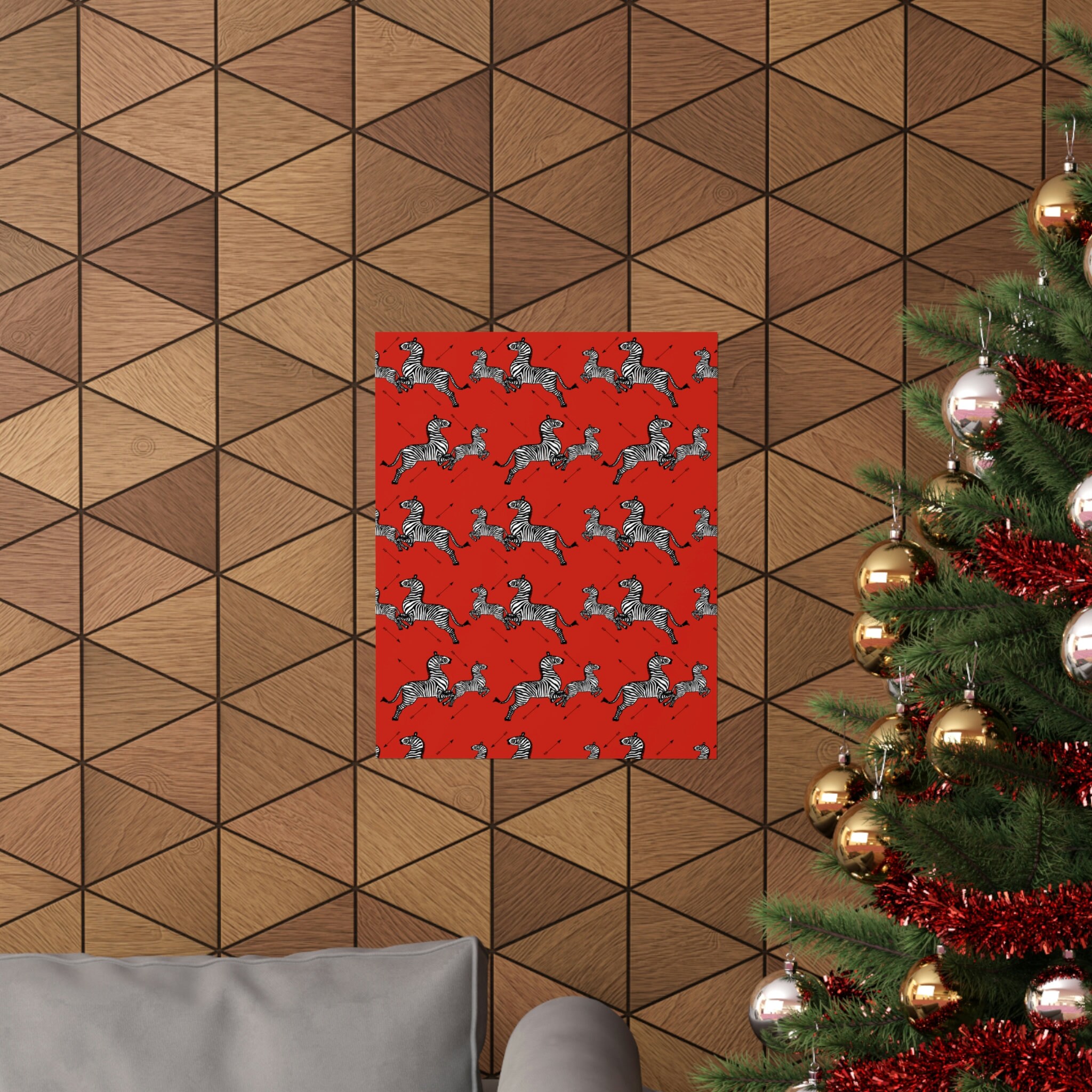 Royal Tenenbaums Zebra Wallpaper Red Premium Art Prints Etsy